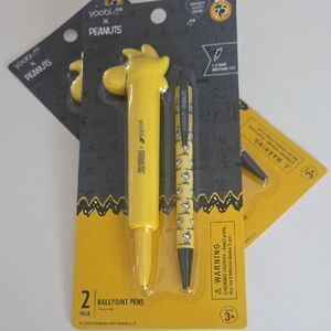 Yoobi x Peanuts Yellow and Black Ballpoint Pens - 2 Pack